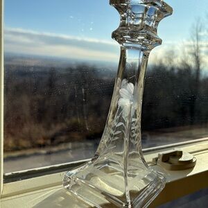 Elegant Clear Glass Candle Holder